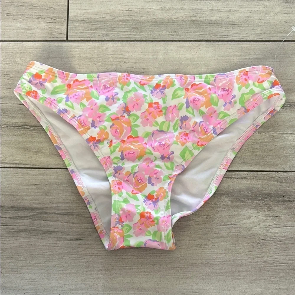 Ninety-Nine pastel roses bikini swim bottoms size XS NEW